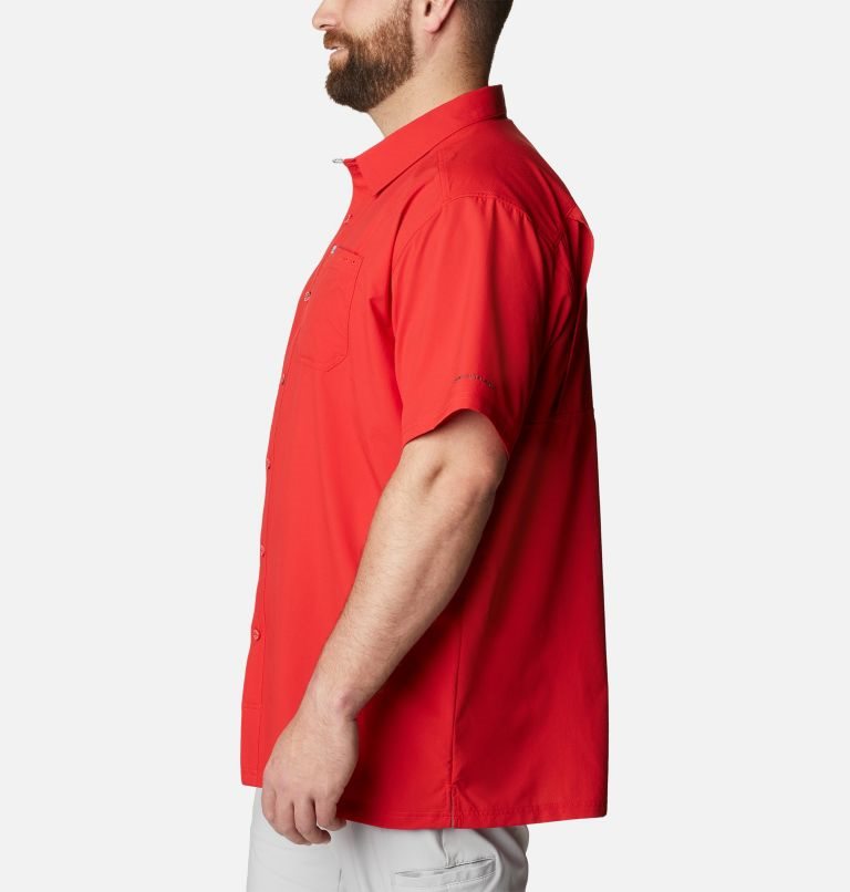 Men's Columbia PFG Slack Tide Camp Shirts Red | Plus Size CA-T65A3